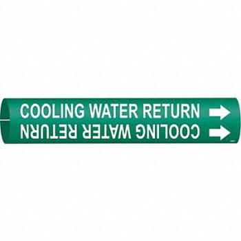 BRADY Pipe Marker Cooling Water Return, 5GYN5
