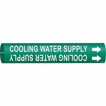 BRADY Pipe Marker Cooling Water Supply, 5GYN7