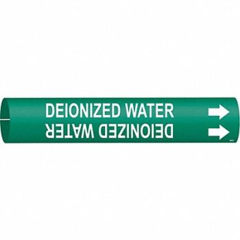 BRADY Pipe Marker Deionized Water 2 13/16in H, 5GYN9