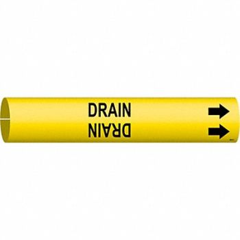 BRADY Pipe Marker Drain 2 13/16in H 2 4/5in W, 5GYP7