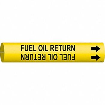 BRADY Pipe Marker Fuel Oil Return 2in H 2in W, 5GYR0