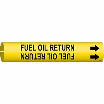 BRADY Pipe Marker Fuel Oil Return 2 13/16in H, 5GYR1