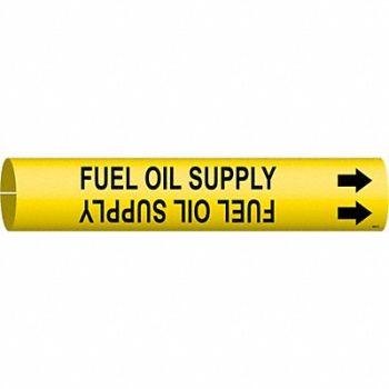 BRADY Pipe Marker Fuel Oil Supply 2 13/16in H, 5GYR3