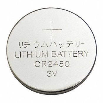 GRAINGER APPROVED Coin Battery Lithium 3VDC 2450, 5HXG6