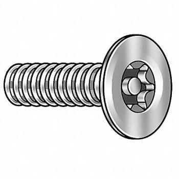 TAMPER-PRUF SCREW TRS #6-32 Plain 1 L 25PK, 5JE36
