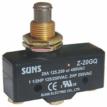 GRAINGER APPROVED Snap Swch 20A 1 NO 1 NC Panel Mt Plunger, 5JEF0