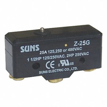 GRAINGER APPROVED Snap Switch 25A 1 NO 1 NC Pin Plunger, 5JEG0