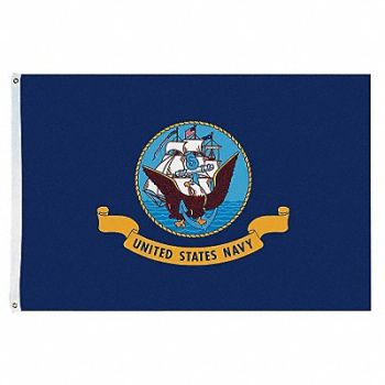 NYLGLO D4228 US Navy Flag 5x8 Ft Nylon, 5JFD9