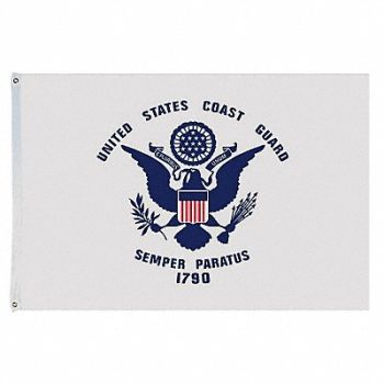 NYLGLO D4228 US Coast Guard Flag 5x8 Ft Nylon, 5JFE3