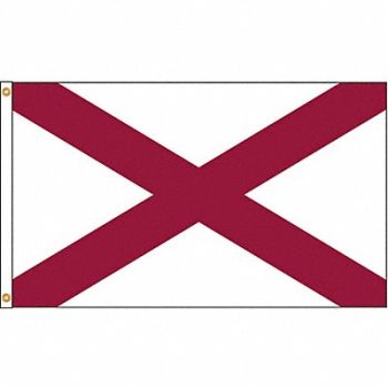 NYLGLO D3771 Alabama Flag 4x6 Ft Nylon, 5JFE7