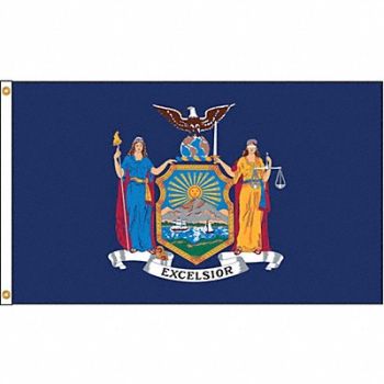 NYLGLO D3772 New York Flag 5x8 Ft Nylon, 5JFN0