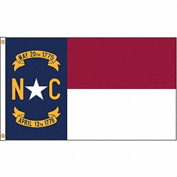 NYLGLO D3772 North Carolina Flag 5x8 Ft Nylon, 5JFN2