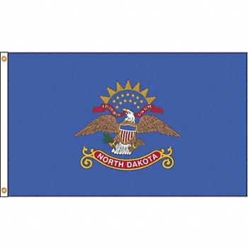 NYLGLO D3772 North Dakota Flag 5x8 Ft Nylon, 5JFN4