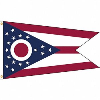 NYLGLO D3772 Ohio Flag 5x8 Ft Nylon, 5JFN6