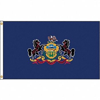 NYLGLO D3772 Pennsylvania Flag 5x8 Ft Nylon, 5JFP2