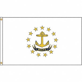 NYLGLO D3772 Rhode Island Flag 5x8 Ft Nylon, 5JFP4