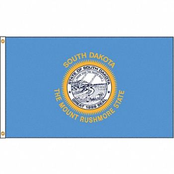 NYLGLO D3772 South Dakota Flag 5x8 Ft Nylon, 5JFP8