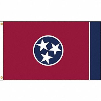 NYLGLO D3771 Tennessee Flag 4x6 Ft Nylon, 5JFP9