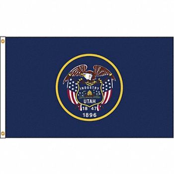 NYLGLO D3772 Utah Flag 5x8 Ft Nylon, 5JFR4