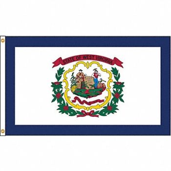 NYLGLO D3772 West Virginia Flag 5x8 Ft Nylon, 5JFT2
