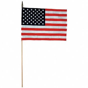 ANNIN FLAGMAKERS US Hand Held Flag Set 12in.Hx18in.W PK12, 48PD41