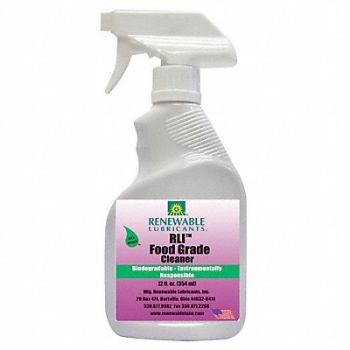 RENEWABLE LUBRICANTS Food Grade Cleaner Unscented 12 oz, 5JGG6