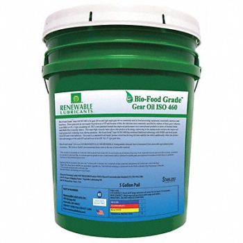 RENEWABLE LUBRICANTS Gear Oil Biobased ISO 460 5 Gal NSF H1, 5JGH0