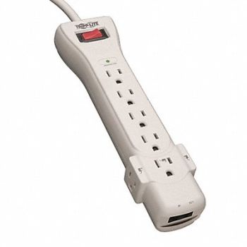 TRIPP LITE Datacom Surge Protector 7 Outlet Gry, 5JK41