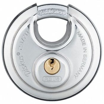 ABUS Keyed Padlock 49/64 in Round Silver PK2, 3XVY6
