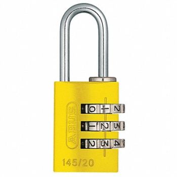ABUS Combination Padlock 1 1/8in Rectgle Yelw, 5JKR9