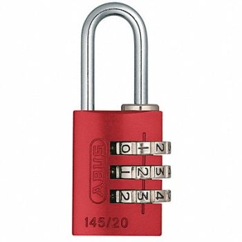 ABUS Combination Padlock 1 1/8 in Rectgle Red, 5JKT2