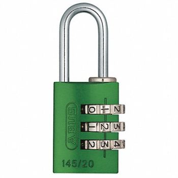 ABUS Combination Padlock 1 1/8in Rectgle Grn, 5JKT3