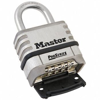 MASTER LOCK Combination Padlock 1 7/8in Rectgle Slvr, 5JKW7