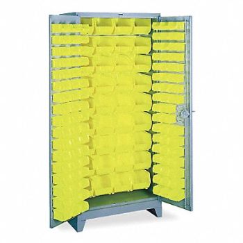 LYON Bin Cabinet 82 x36 x21 DvGry 136YlwBns, 5JL49