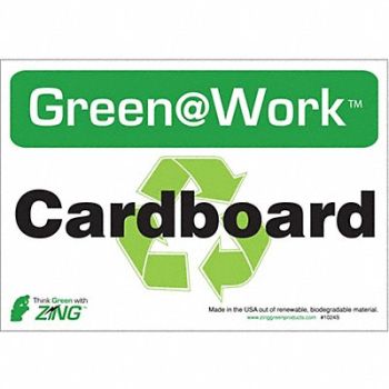 ZING Recycling Adhesive Sign 7x10in PK5, 5JMY0