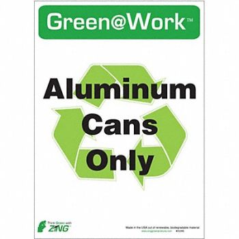 ZING Recycling Adhesive Sign 7x10in PK5, 5JMY5