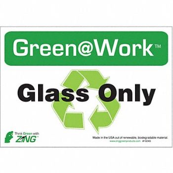 ZING Recycle Label Glass Only 7x10 in PK 5, 5JMY9