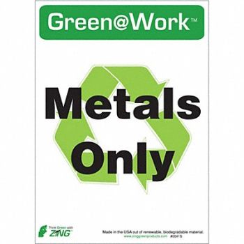 ZING Metals Only Adhsve Sign 7x10in PK5, 5JMZ4