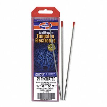 UNIWELD 10pc Red Tungsten Electrode PK10, 5KH51