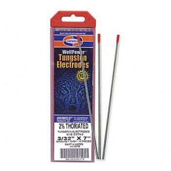 UNIWELD 10pc Red Tungsten Electrode PK10, 5KH52