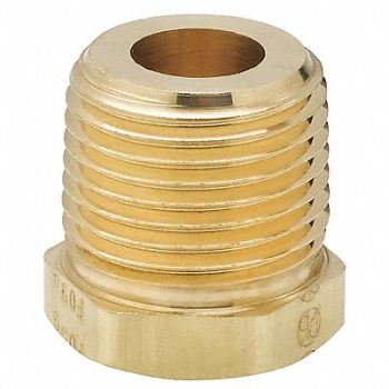 PARKER Hex Bushing Brass 1/2 x 3/8 in NPT, 5KNF7