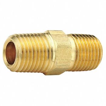 PARKER Hex Nipple Brass 1/2 x 3/8 in MNPT, 5KNF8