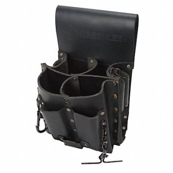GREENLEE Black Tool Pouch Leather, 5KPG6
