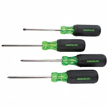 GREENLEE Screwdriver Set Square 4 Pc, 5KPJ3