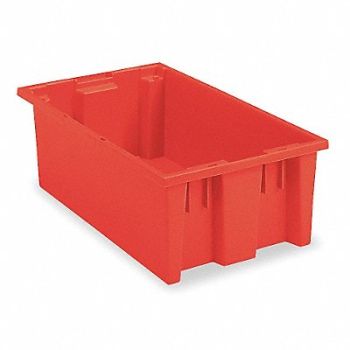 AKRO-MILS F8980 Stack and Nest Ctr Red Solid Polymer, 5KY97