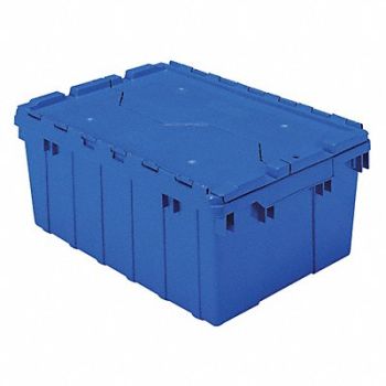 AKRO-MILS F8960 Attached Lid Ctr Blue Solid Ind Grd Poly, 5LA32