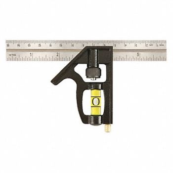 JOHNSON Combination Square 6 In Zinc, 5LC23