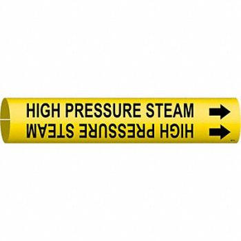BRADY Pipe Marker High Pressure Steam, 5LDP1
