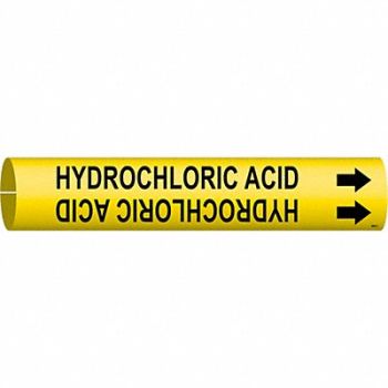BRADY Pipe Markr Hydrochloric Acid 2in H 2in W, 5LDP4