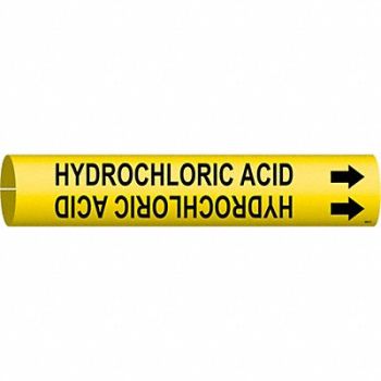 BRADY Pipe Marker Hydrchloric Acid 2 13/16in H, 5LDP5